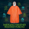 4-Pack Emergency Waterproof Rain Ponchos with Hood